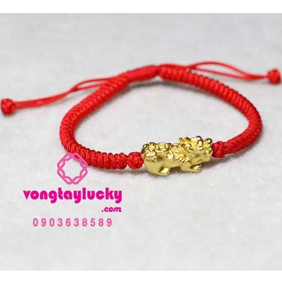 Vòng chỉ đỏ tết tỳ hưu bạc Thái