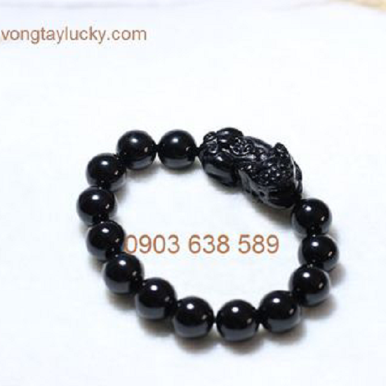 Vòng tay mã não đen mix tỳ hưu đá đen