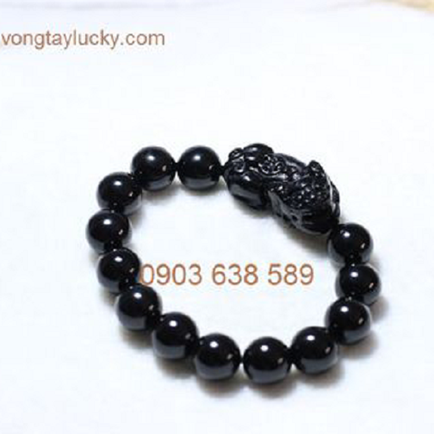 Vòng tay mã não đen mix tỳ hưu đá đen