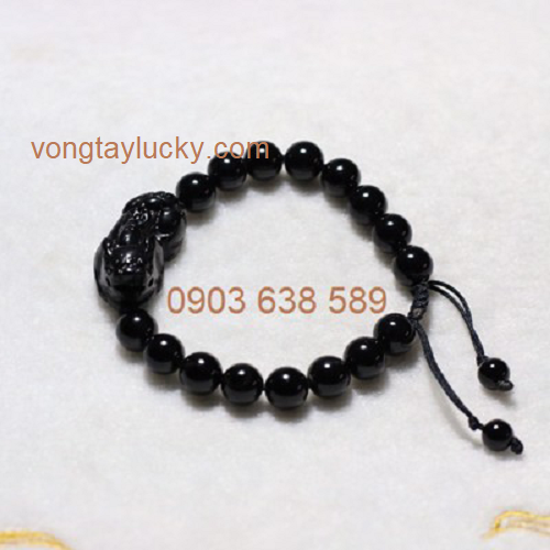 Vòng tay mã não đen mix tỳ hưu đá đen