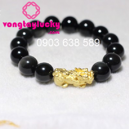 Vòng tay đá núi lửa obsidian và tỳ hưu  bạc Thái các size các kiểu