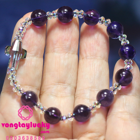 chuỗi mân côi thạch anh tím, vòng tay nam, vòng tay công giáo, vòng tay đá phong thủy, vòng tay mệnh hỏa, thạch anh tím thiên nhiên, vòng tay đá thạch anh, chuỗi mân côi đeo tay, pha lê Áo