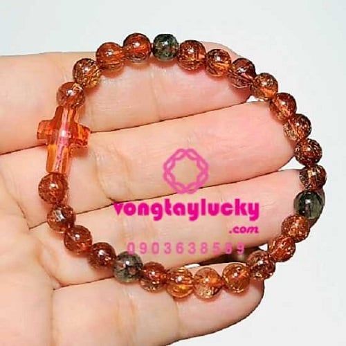 Chuỗi mân côi thạch anh tóc tam tài 8.5 hợp tất cả các mệnh