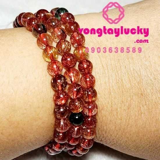 Thạch anh tóc đỏ tam tài 7li quấn tay 3 -4 vòng độc đáo