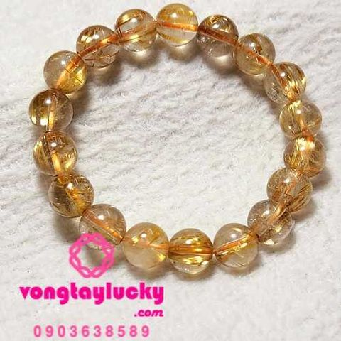 vòng tay thạch anh tóc vàng, vòng tay phong thủy, vòng tay mệnh kim, vòng tay nữ, thạch anh tóc vàng 10li, vòng tay đá thiên nhiên