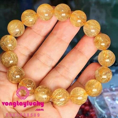 Vòng tay thạch anh tóc vàng thiên nhiên 5A