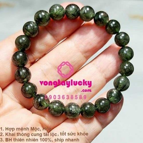Vòng tay thạch anh tóc xanh