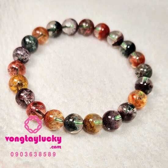 Vòng tay đá thạch anh ưu linh ngũ sắc (đa sắc)