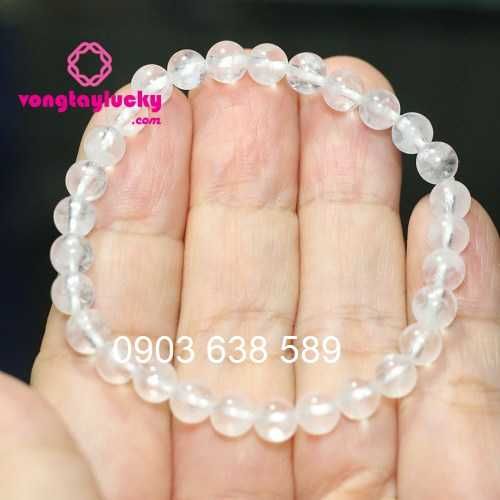 Vòng tay thạch anh ưu linh trắng