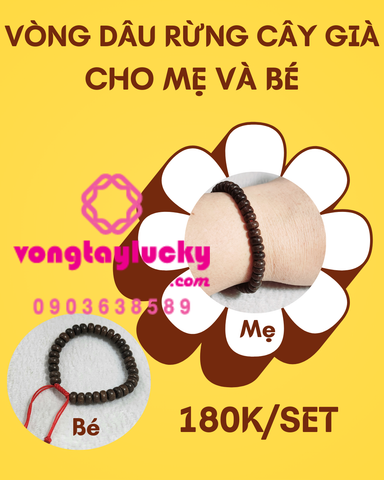Gỗ dâu rừng lâu năm 6li đeo tay hạt bán xe không hạt bạc và có hạt bạc cho bé