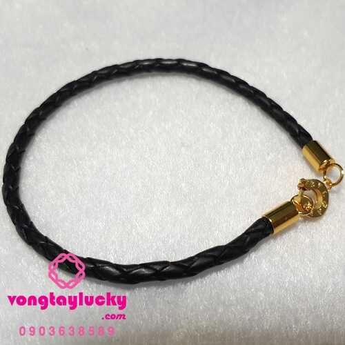 Vòng tay dây da màu đen 3li -5li