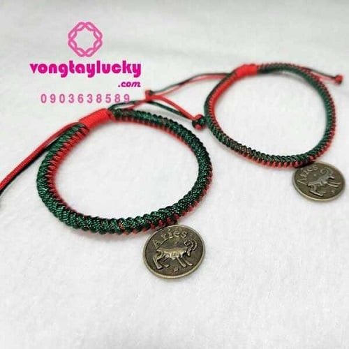 Vòng tay cung hoàng đạo chỉ tết dây 2 màu độc đáo