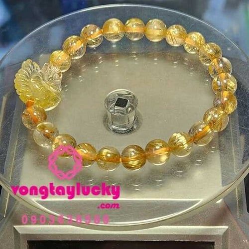 hồ ly thạch anh tóc vàng, vòng tay hồ ly vòng tay thạch anh tóc vàng, vòng tay phong thủy, vòng tay mệnh kim, vòng tay nữ