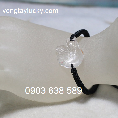 Hồ ly đá thạch anh trắng
