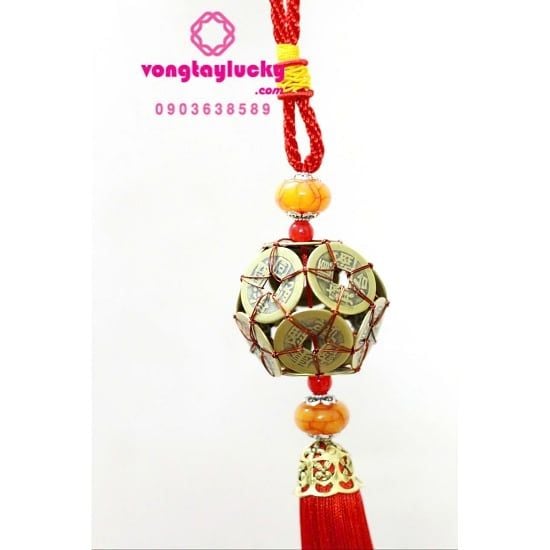 xâu đồng xu phong thủy, dây treo phong thủy, đồng xu thập nhị đế, treo đồng xu đón tài lộc, dây treo phong thủy đồng xu đón tết