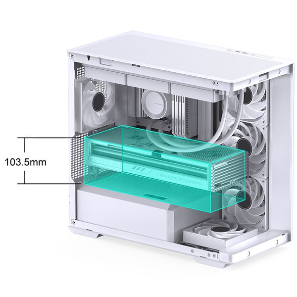 Vỏ Case Jonsbo D300 (Đen/ Trắng, MATX, Kính cong)