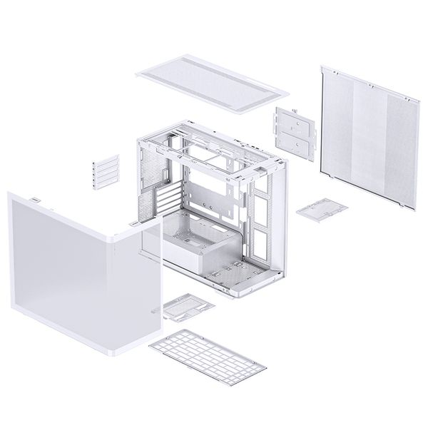 Vỏ Case Jonsbo D300 (Đen/ Trắng, MATX, Kính cong)