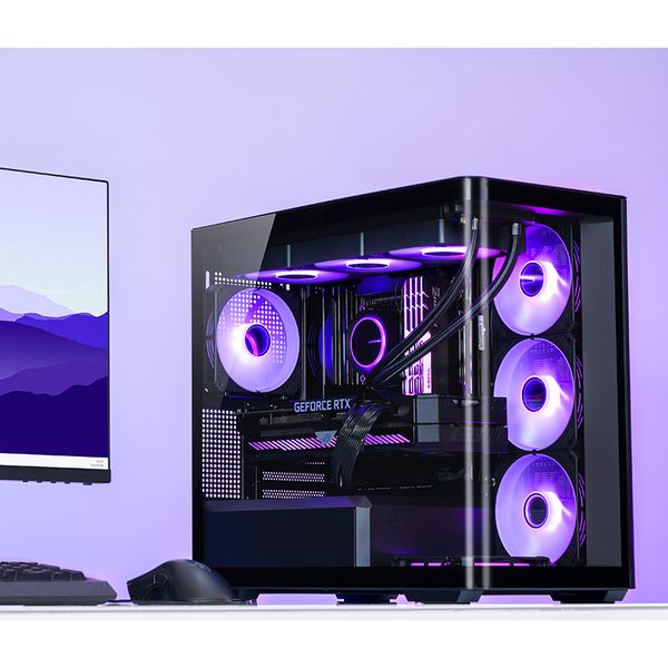 Vỏ Case Jonsbo D300 (Đen/ Trắng, MATX, Kính cong)