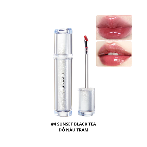 Son Bóng Có Màu Judydoll Watery Lip Gloss 2.4g #4 Sunset Black Tea – Đỏ Nâu Trầm