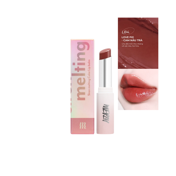 Son Dưỡng Có Màu Merzy Siren Melting Color Lip Balm 3g #LB4 Love Fig – Cam Nâu Trà