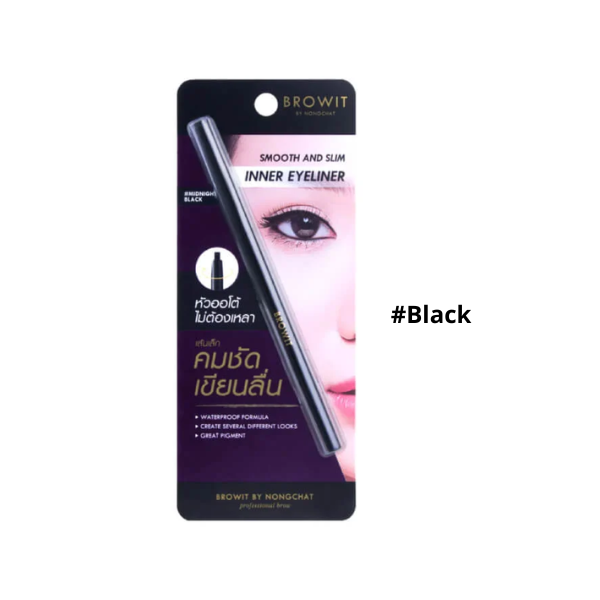 Bút Kẻ Viền Mắt Trong Dạng Sáp Browit By Nongchat Slim Inner Eyeliner Midnight #Black