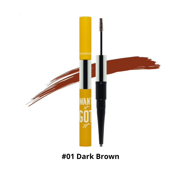 CT - Chì Kẻ Mày 2 Đầu Lemonade Want It Got It Dual Eyebrow 2g #01 Dark Brown