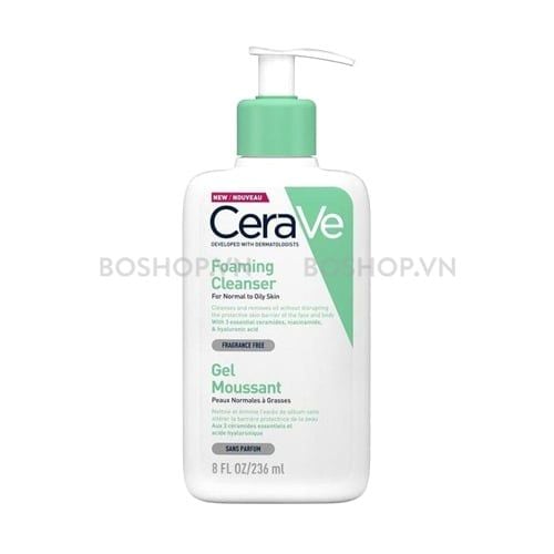 Sữa Rửa Mặt Cho Da Thường Và Da Dầu CeraVe Foaming Facial Cleanser 236ml