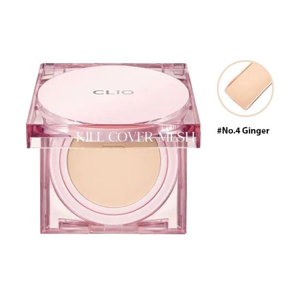 Phấn Nước Clio Kill Cover Mesh Glow Cushion SPF50+ PA++++ 15gx2 (Kèm Lõi) No.4 Ginger