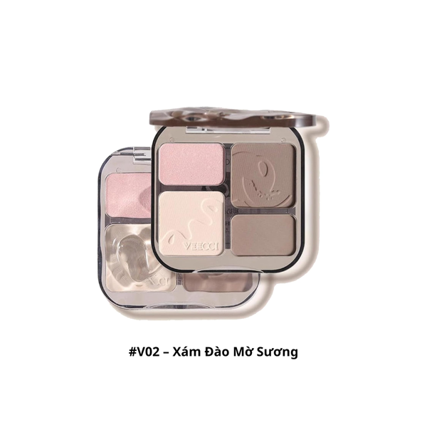 Phấn Bắt Sáng & Tạo Khối Lâu Trôi 2in1 Veecci Shading Matte Highlights 8g #V02 – Xám Đào Mờ Sương