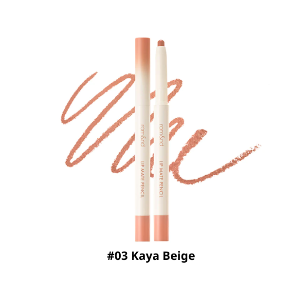 Chì Kẻ Viền Môi Nhung Lì, 2 Đầu Romand Lip Mate Pencil #03 Kaya Beige