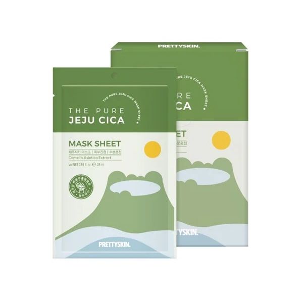 CT - Mặt Nạ Chiết Xuất Rau Má Pretty Skin The Pure Jeju Cica Mask Sheet