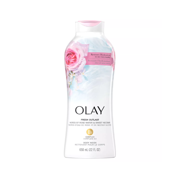 Sữa Tắm Olay Fresh Outlast Rose Water & Sweet Nectar Body Wash 650ml