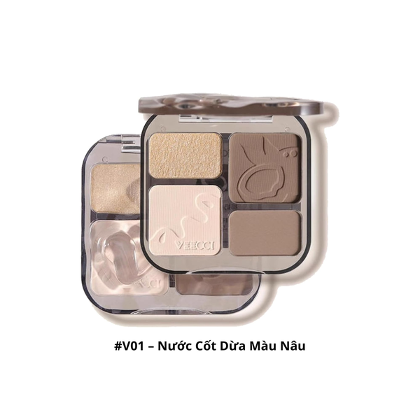 Phấn Bắt Sáng & Tạo Khối Lâu Trôi 2in1 Veecci Shading Matte Highlights 8g #V01 – Nước Cốt Dừa Màu Nâu