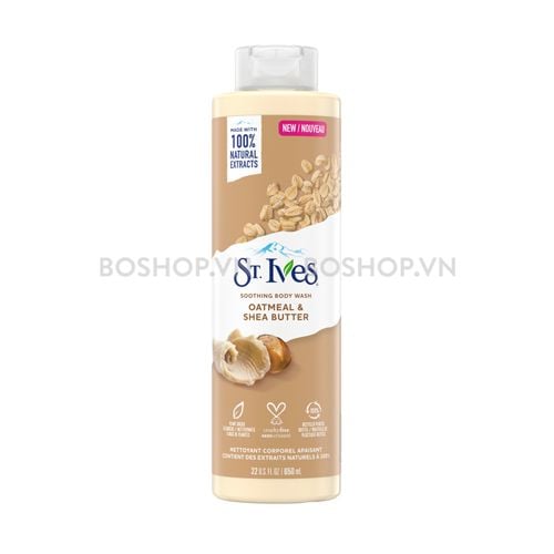 Sữa Tắm Tẩy Tế Bào Chết St.Ives Oatmeal & Shea Butter Soothing Body Wash 650ml
