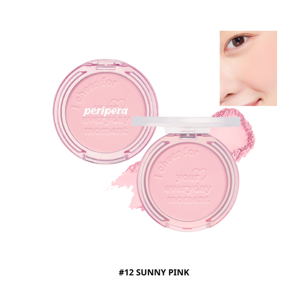 Má Hồng Peripera Pure Blushed Sunshine Cheek 4.2g #12 Sunny Pink