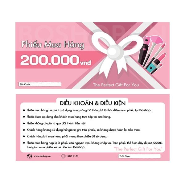Discount Voucher Phiếu Mua Hàng BOSHOP 200.000 VNĐ