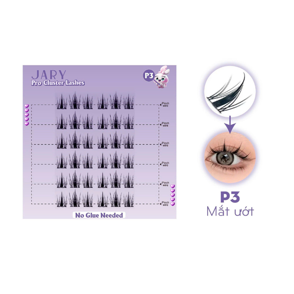Lông Mi Cụm Có Sẵn Keo Jary Pro Cluster Lashes #P3