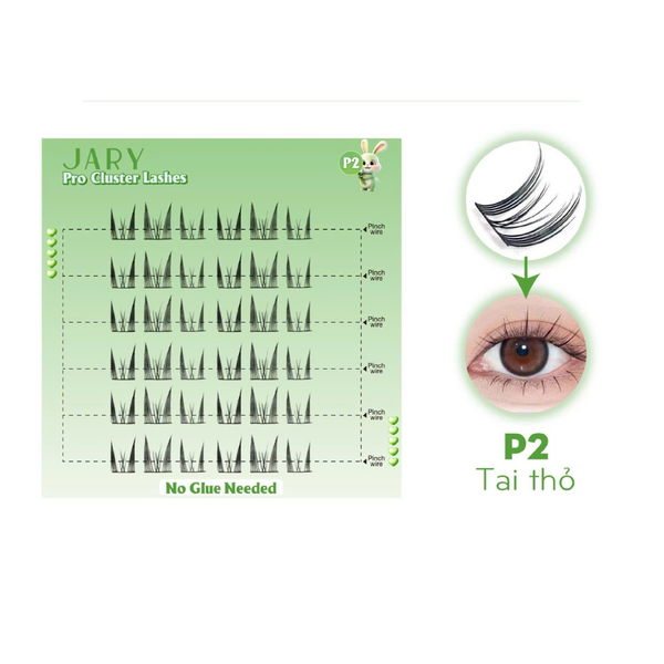 Lông Mi Cụm Có Sẵn Keo Jary Pro Cluster Lashes #P2