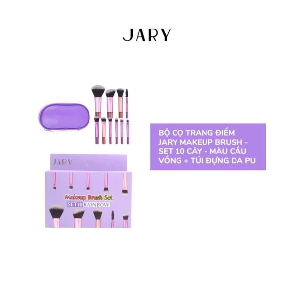 CT - Bộ Cọ Trang Điểm 10 Cây Jary Set Màu Tím