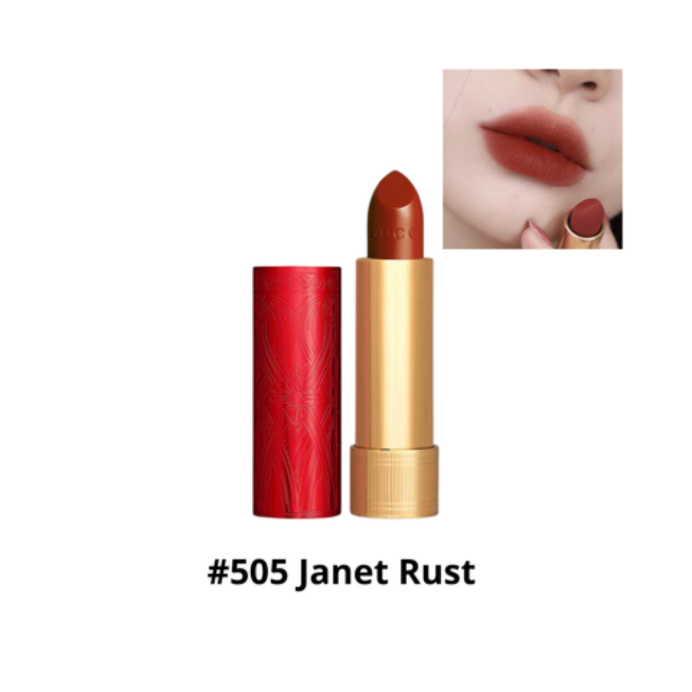  HXT - Son Thỏi Lì Gucci Matte Líptick Limited Edition 3.5g #505 Janet Rust (Vỏ Đỏ) 