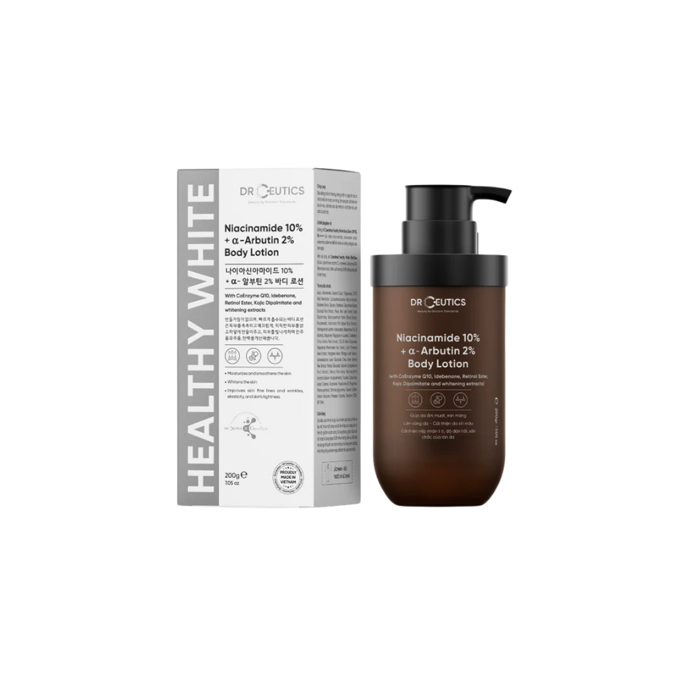  Sữa Dưỡng Thể Hỗ Trợ Dưỡng Trắng Da DrCeutics Niacinamide 10% + α-Arbutin 2% Body Lotion 200g 