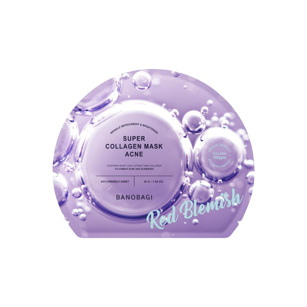  Mặt Nạ Làm Dịu Da, Giảm Sưng Mụn Banobagi Super Collagen Mask Acne Red Blemish 30g 