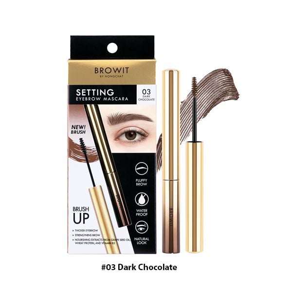 Mascara Browit By Nongchat Setting Eyebrow Brush Up #03 Dark Chocolate