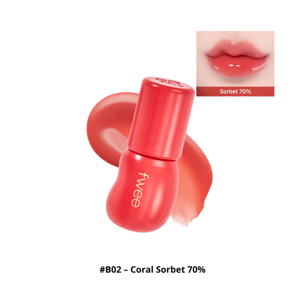 Son Tint Bóng Fwee 3D Voluming Gloss 5.3g #B02 – Coral Sorbet 70%