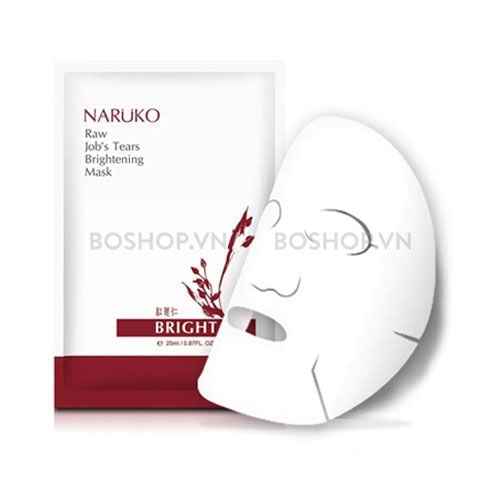 CT - Mặt Nạ Giấy Ý Dĩ Nhân Đỏ Dưỡng Sáng Da Naruko Raw Job’s Tears Brightening Mask 25ml