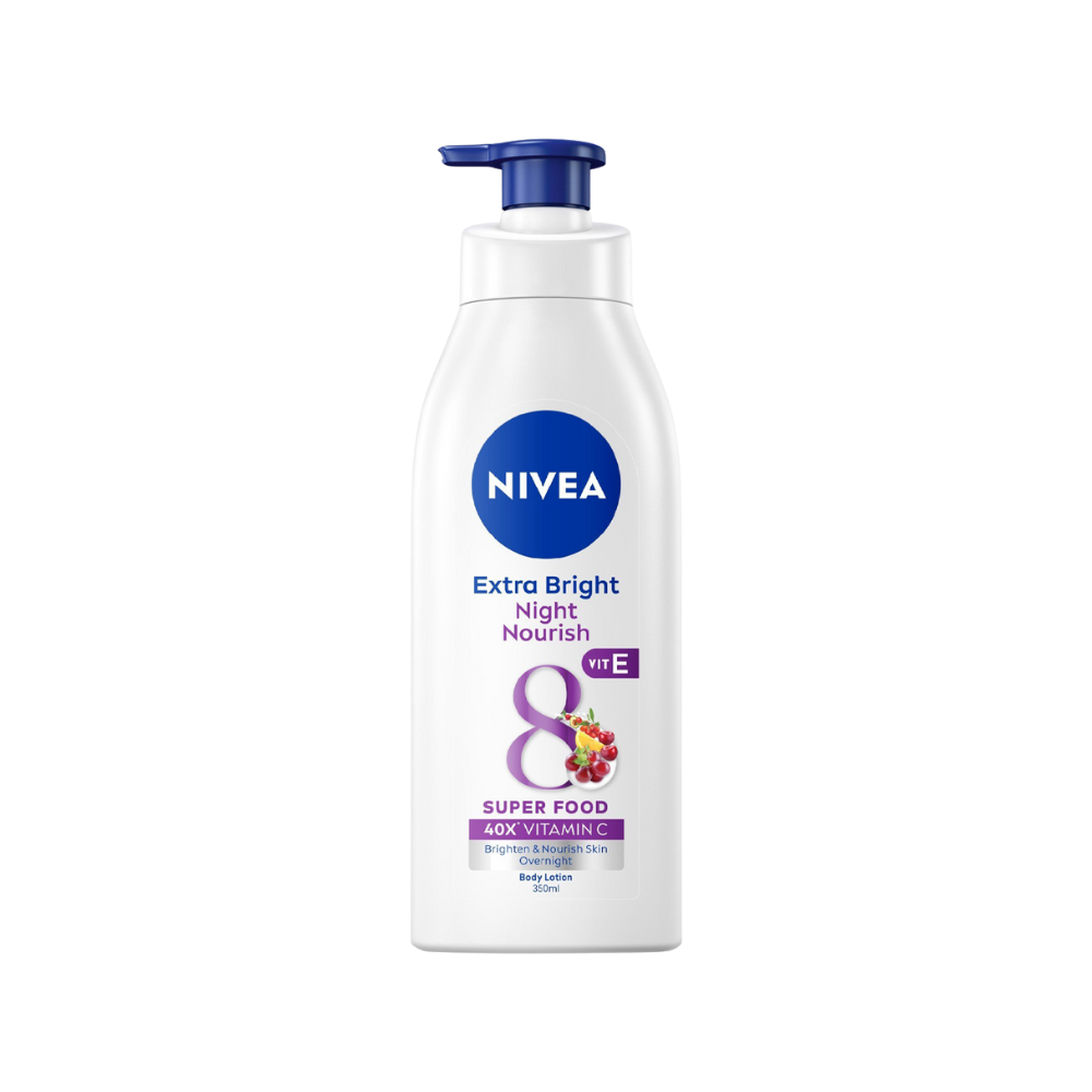  HXT - Sữa Dưỡng Thể Sáng Da Ban Đêm Nivea Extra Bright Night Nourish 8 Super Food Body Lotion 350ml 