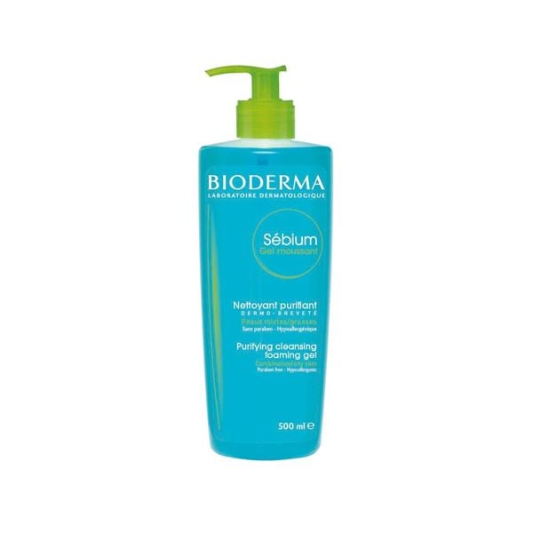 Sữa Rửa Mặt Dạng Gel Cho Da Dầu Mụn, Da Hỗn Hợp Bioderma Sebium Gel 500ml