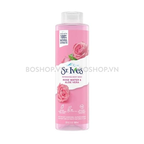 Sữa Tắm St.Ives Rose Water & Aloe Vera Body Wash 650ml