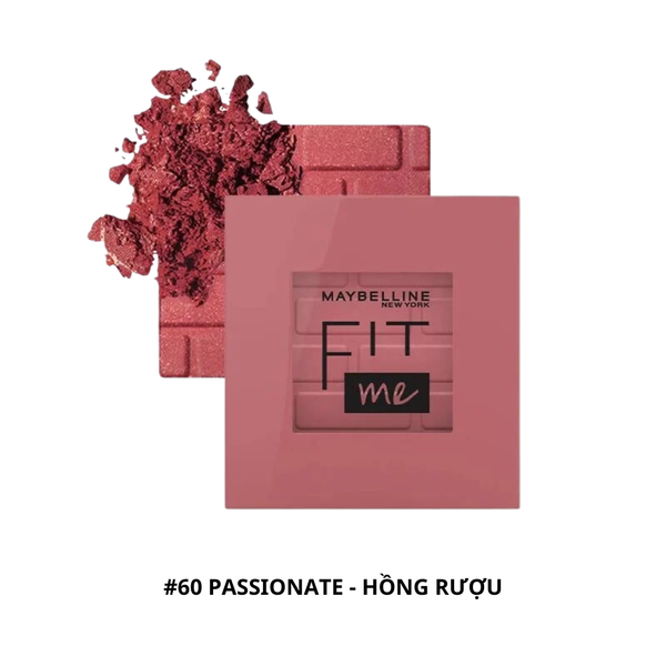 CT - Má Hồng Maybelline Fit Me Mono Blush 4.5g #60 Passionate – Hồng Rượu