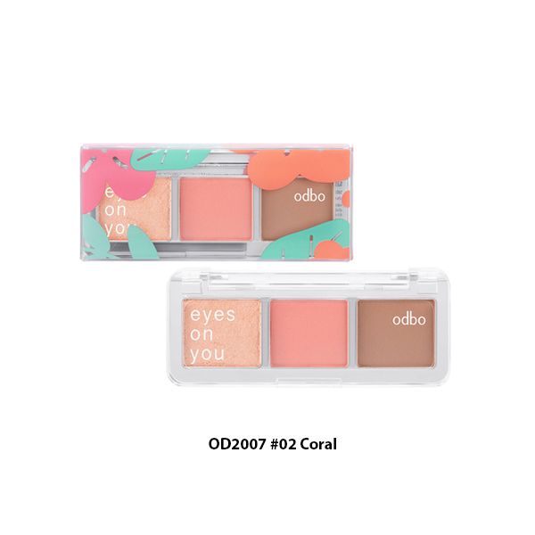 Phấn Mắt 3 Ô Odbo Eyes On You OD2007 5.1g #02 Coral (400)